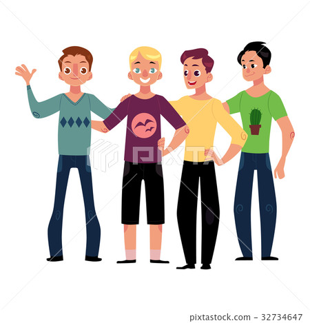 Male friendship concept of boys, men, friends 32734647