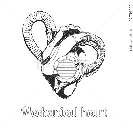 Mechanical Heart Lineart Mechanical Heart Lineart 32734935
