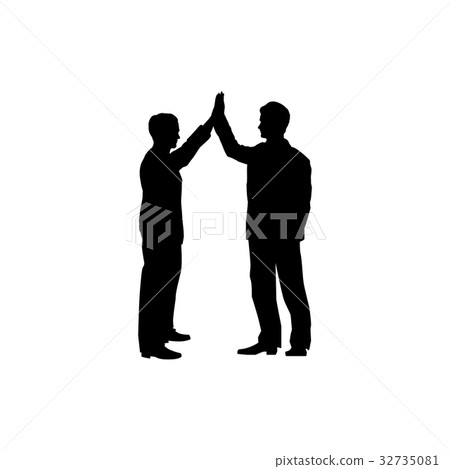 Business collaboration sign. Two men high five Business collaboration sign. Two men high five 32735081