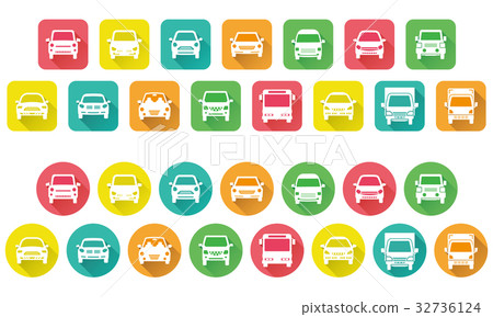 Deformed car icon (rounded rectangle and round) 32736124