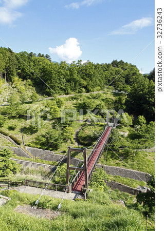 Suspension bridge in the forest (Fujikawa Craft Park: Minobu-cho) Suspension bridge in the forest (Fujikawa Craft Park: Minobu-cho) 32736243