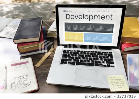 Illustration of business performace research graph Illustration of business performace research graph 32737019