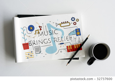 Music Taste Passion Lifestyle Word Graphic 32737600