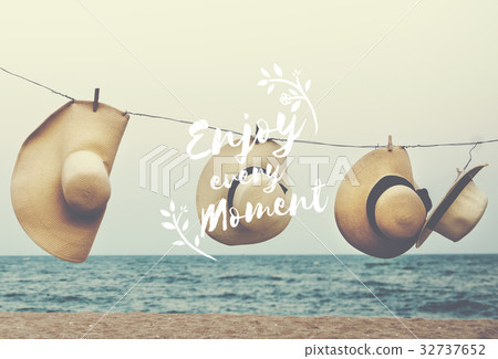 Enjoy Moment Things Positive Words Phrase Graphic 32737652