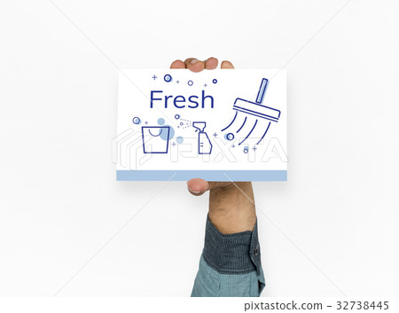 Illustration of home cleaning service on banner Illustration of home cleaning service on banner 32738445