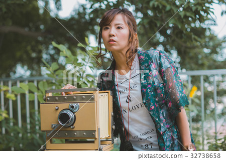 攝影女郎 大畫幅相機 攝影師 32738658