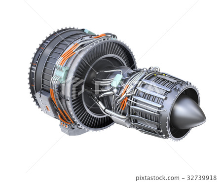 3D渦輪風扇引擎的圖像 32739918
