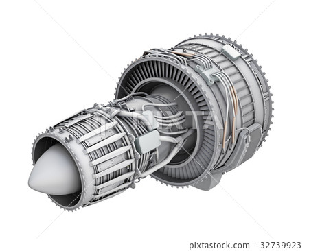 Gray shading image of turbofan engine - Stock Illustration [32739923 ...
