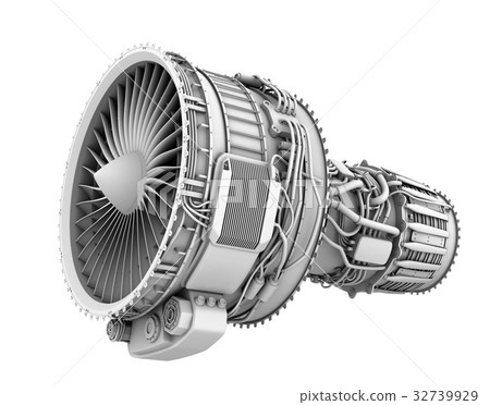Gray shading image of turbofan engine - Stock Illustration [32739929 ...