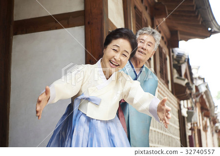 老年夫婦，家庭，中秋節 32740557