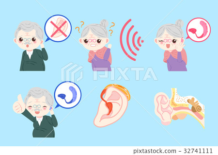 old people with ear problem 32741111