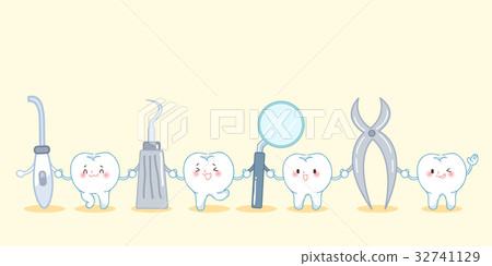 cute cartoon tooth with tool cute cartoon tooth with tool 32741129