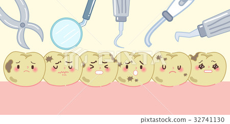 cartoon tooth decay with tools cartoon tooth decay with tools 32741130