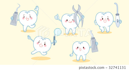 cute cartoon tooth with tool cute cartoon tooth with tool 32741131