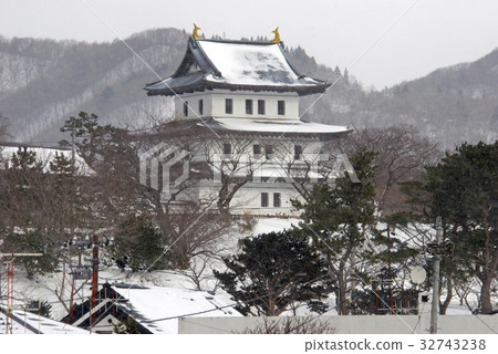 Matsumae-matsumae castle tower of the deep winter 32743238