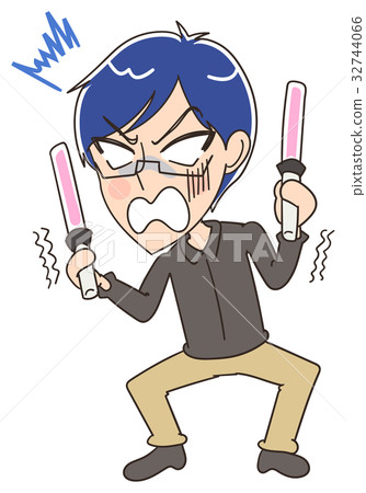 Illustrations of idol geeks receiving shock 32744066