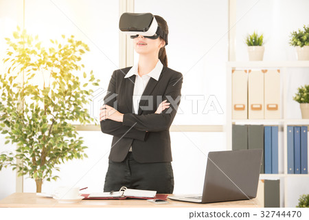 asian office lady standing on the office asian office lady standing on the office 32744470