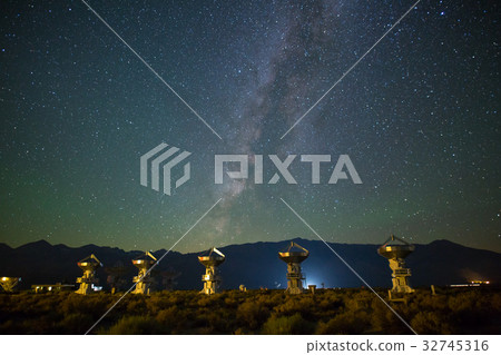 Huge Radio Telescope and Milky Way Galaxy 4 32745316