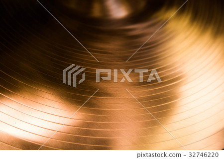Percussion cymbal closeup shiny background  32746220