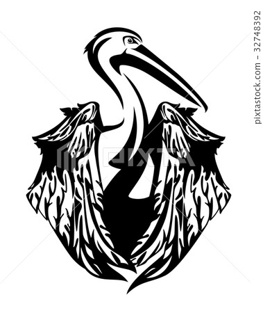 pelican bird with folded wings vector design 32748392