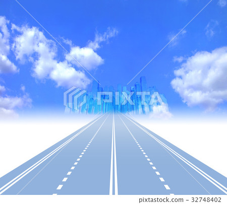 Logistics system running on highway toward city Logistics system running on highway toward city 32748402