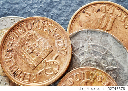 Extreme close up picture of Portuguese escudo. Extreme close up picture of Portuguese escudo. 32748878