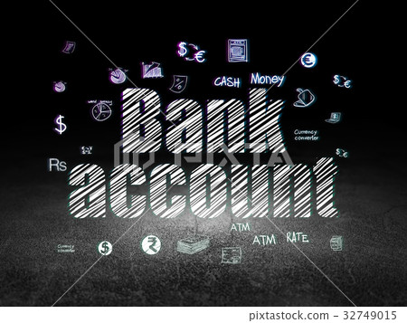 Money concept: Bank Account in grunge dark room 32749015