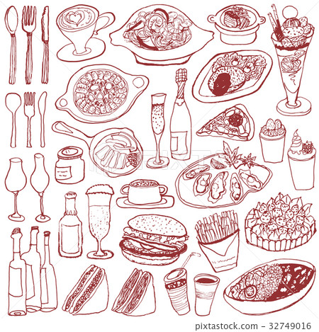 Cafe bar menu handwritten illustration 32749016