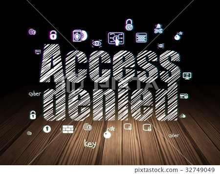 Privacy concept: Access Denied in grunge dark room Privacy concept: Access Denied in grunge dark room 32749049