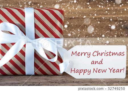 Present, Text Merry Christmas And New Year 32749250