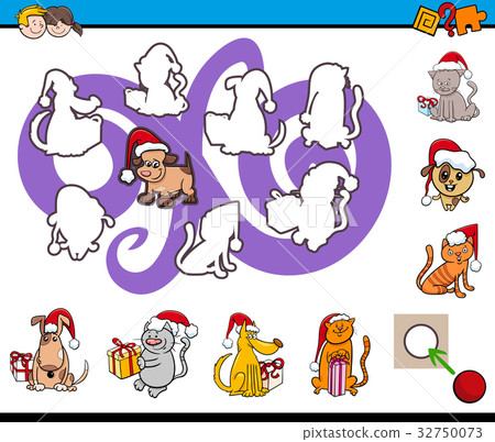 match silhouettes game for children 32750073