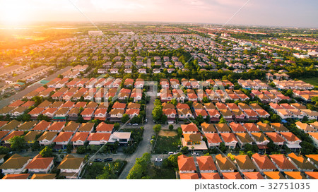 aerial view of home village in bangkok thailand aerial view of home village in bangkok thailand 32751035