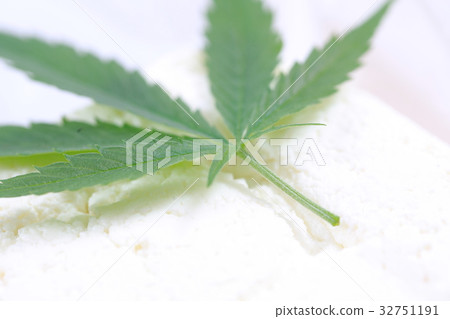 Fresh hemp leaves medical cannabis 32751191