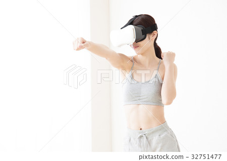Female VR Young Female Fitness Sport Exercise 32751477