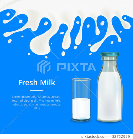 Fresh Milk Concept Banner Card. Vector Fresh Milk Concept Banner Card. Vector 32752939