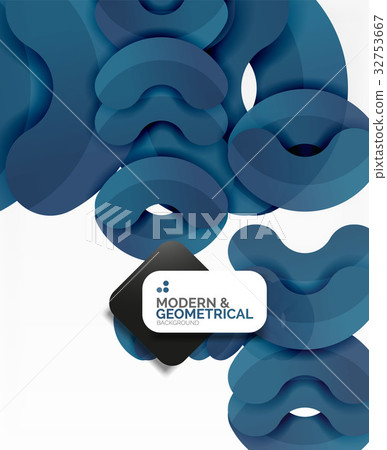 Abstract color geometric round shapes on white 32753667