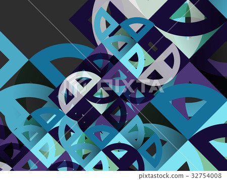 Cut paper circles, mosaic mix geometric pattern 32754008