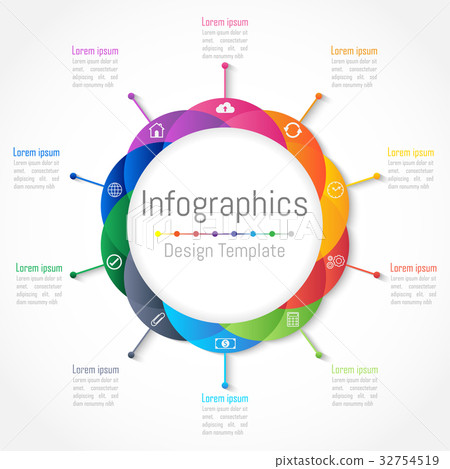 Infographic design elements with 10 options - Stock Illustration ...