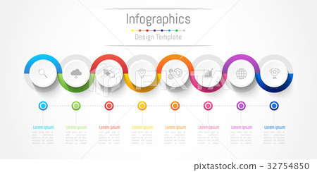 Infographic design elements with 8 options 32754850