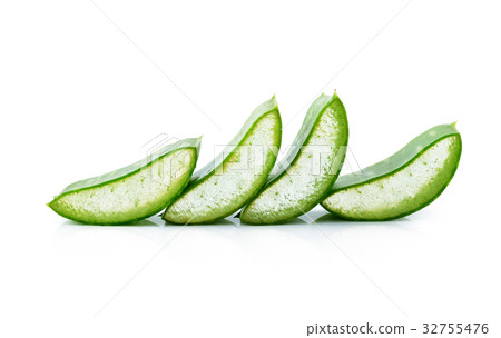 aloe vera fresh leaf isolated on white 32755476