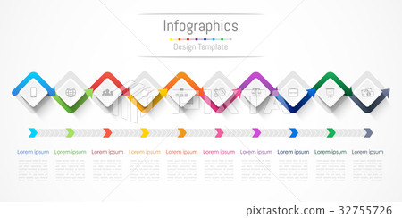 Infographic design elements with 10 options - Stock Illustration ...