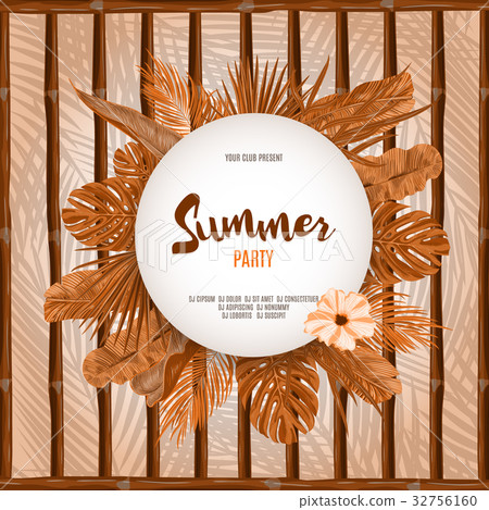 Summer tropical background with exotic palm leaves Summer tropical background with exotic palm leaves 32756160