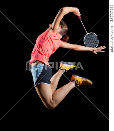 Woman badminton player (version without shuttlecock) 32757132