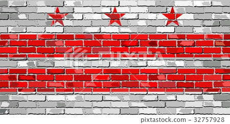 Flag of Washington, D.C. on a brick wall Flag of Washington, D.C. on a brick wall 32757928