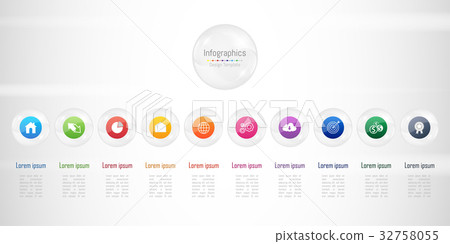 Infographic design elements with 10 options - Stock Illustration ...