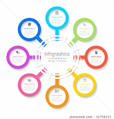 Infographic design elements with 8 options - Stock Illustration ...