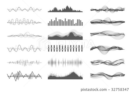 Vector music sound waves Vector music sound waves 32758347