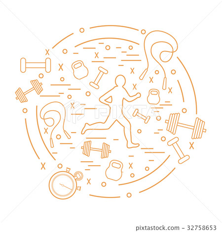 Vector of the jogging man and different kinds Vector of the jogging man and different kinds 32758653