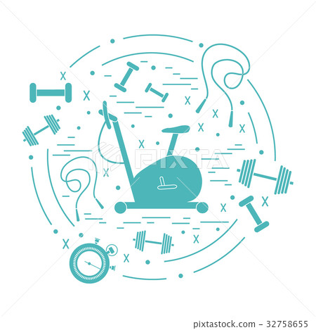 Vector of different kinds of sports equipment Vector of different kinds of sports equipment 32758655