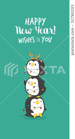 Happy New Year card. Santa s greetings.  32760283